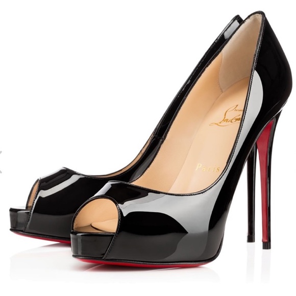 BRAND NEW Christian Louboutin New Very Prive 120 Black Patent - Picture 2 of 7